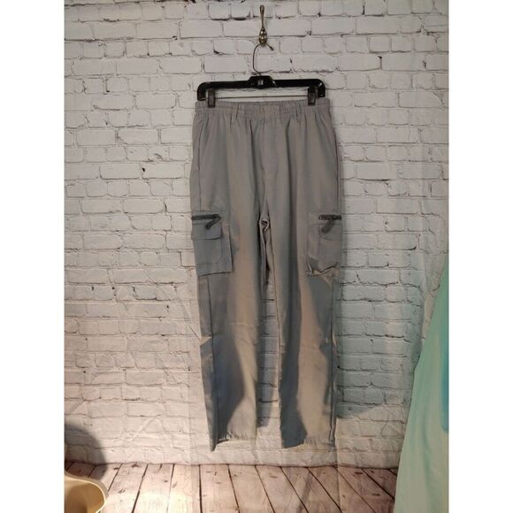 Boy's Size Large Grey Cargo Pocket Track Pants - Picture 1 of 5